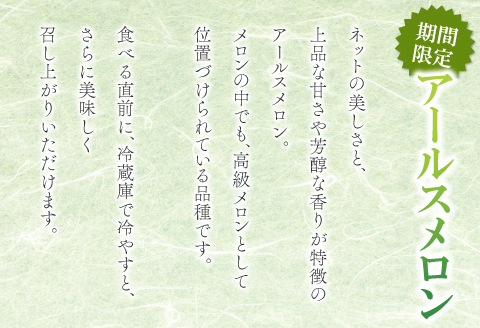 A-168 益田産アールスメロン（2玉入り）【夏作】