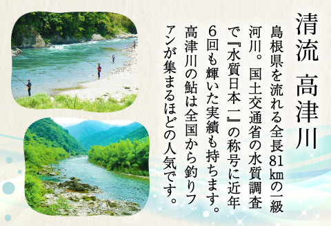 A-258 高津川天然鮎『CAS冷凍』3尾/袋×2（300g）【天然鮎 3尾/袋×2 合計6尾 300g以上 魚貝類 魚介類 魚 川魚 あゆ アユ CAS冷凍 高鮮度 塩焼き みそ焼き 天ぷら 鮎飯 甘露煮 冷凍 期間限定 季節限定 6月15日以降発送】