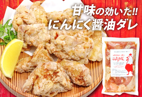 A-338 ハジメのからあげ　秘伝ダレの下味付き鶏モモ肉（300g×4袋）【唐揚げ にんにく醤油 冷凍 揚げ物 お弁当 運動会 バーベキュー BBQ ホームパーティ 300g×4袋 肉 鶏肉 若鶏もも肉 下味付き】