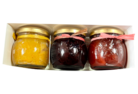 A-1251 3種のジャム（いちご・ブルーベリー・ゆず）【ジャム じゃむ jam セット 無添加 フルーツ 国産 果物 いちご 苺 ブルーベリー ゆず 果肉 贈り物 贈答 手土産 箱詰め 詰め合わせ プレゼント ギフト 手作り ハンドメイド スイーツ おやつ ケーキ パンケーキ 島根県 益田市】