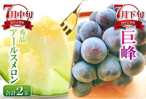 E-635 【定期便】益田市四季の旬果定期便 8種【フルーツ 定期便 果物 くだもの 先行予約 期間限定 数量限定 季節限定 早期予約 デラウェア 葡萄 ぶどう ブドウ アムスメロン アールスメロン 巨峰 シャインマスカット 梨 なし 西条柿 いちご 苺 イチゴ】