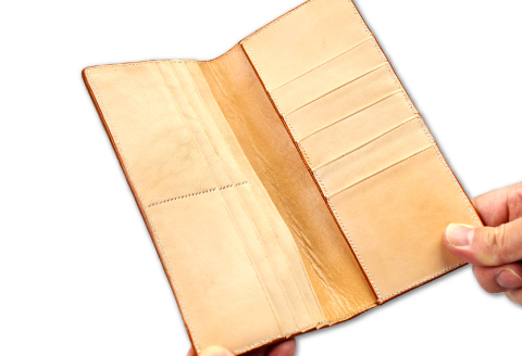 E-59 カード札入れ【カード入れ お札入れ 財布 長財布 牛革 本革 革財布 レザー メンズ レディース ギフト プレゼント 贈答 贈り物 手作り 手縫い 経年変化 ウォレット 札入れ さいふ サイフ】