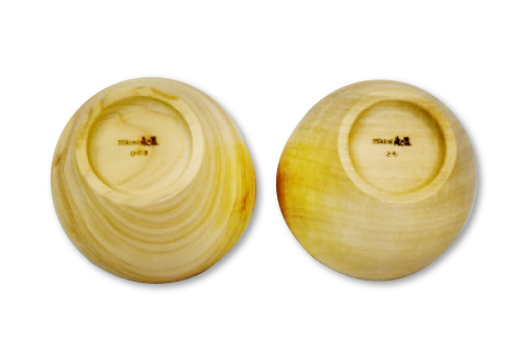 A-652 Hikimi 森の器 ぐい呑み 73（2個セット）【径：約73mm 高：約37mm 約20g 食器 木製食器 酒器 ぐい吞み 民芸品 工芸品 木工品 手作り 木の温もり】