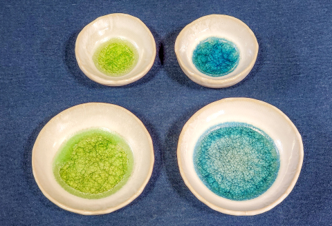 A-476 雪舟焼 豆皿 4枚（大・小 各2枚）【雪舟焼 陶器 豆皿 大 小 各2枚 計4枚 取り皿 小皿 皿 食器 うつわ インテリア おしゃれ お皿 ギフト プレゼント 贈答 贈り物】