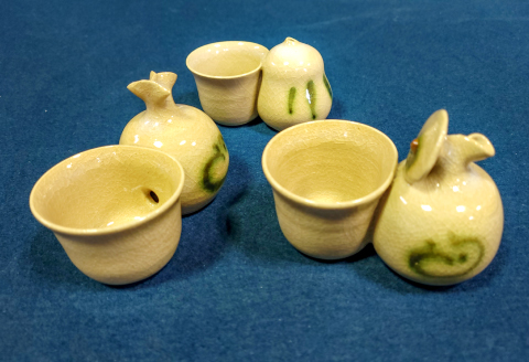 A-677 雪舟焼 袋盃 よりどり2個セット【選択】【袋盃 2個 徳利 盃 一体型 酒器 おしゃれ 雪舟焼 陶器 セット ギフト 贈答 プレゼント 贈り物】