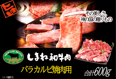 C-1028 しまね和牛 バラカルビ(焼肉用) 600g【和牛 牛肉 牛 肉 バラ カルビ にく お祝い ご褒美 贅沢 特別 ご馳走 焼肉 やきにく】