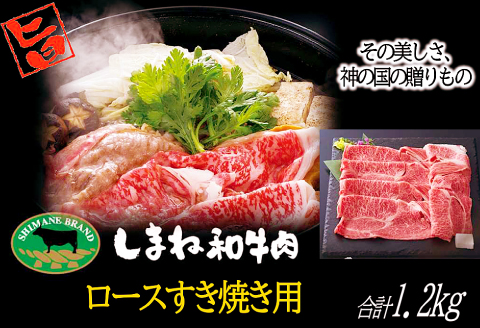 D-1033 しまね和牛 ロース(すき焼き用) 1.2kg【牛肉 すき焼き 和牛 ブランド牛 牛 肉 ロース にく お祝い ご褒美 贅沢 特別 ご馳走 パーティー すきやき】