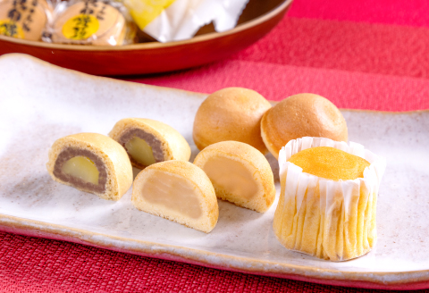 A-1069 鶏卵饅頭・和菓子詰合せ【饅頭 白あん カスタード チョコレート 栗たぬき ますだポテト 詰め合わせ セット まんじゅう 栗 くり スイートポテト風 お菓子 おやつ 食品 個包装 和菓子 手土産 贈答 贈り物】