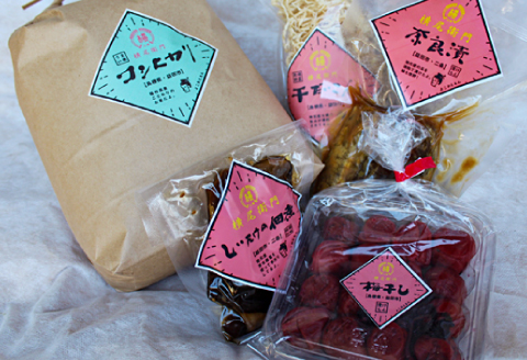 A-1131 横尾衛門のお米と加工品つめ合わせ【米 お米 白米 精米 特別栽培米 低農薬 低化学肥料 ブランド米 コシヒカリ 3kg 1袋 調味料 醤油 しょうゆ にんにく醤油 160ml 1本 加工食品 奈良漬け 170g 1袋 椎茸 しいたけ シイタケ佃煮 130g 1袋 干ししいたけ 50g 1袋 詰め合わせ】