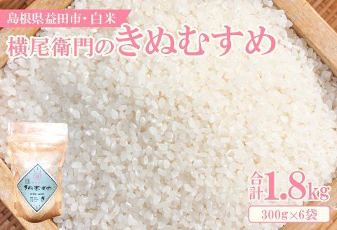 A-1139 【使い切りサイズ】横尾衛門のきぬむすめ 白米2合(300ｇ)×6袋【新米 先行予約 米 お米 白米 精米 ブランド米 きぬむすめ 絹娘 小分け 使い切り おにぎり お弁当】