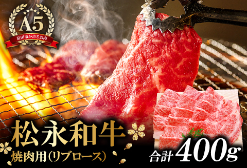 B-288 松永和牛 A5ランク 焼肉セット 400g【牛肉 焼肉 黒毛和牛 リブロース ロース 赤身 焼肉用 冷凍 和牛 肉 にく 松永和牛 まつなが牛 松永牛 A5ランク A5 400g お祝い ご褒美 贅沢 特別な日 ご馳走 パーティー セット 松永牧場】