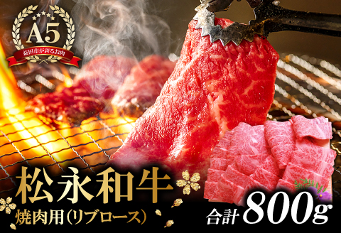 D-296 松永和牛 A5ランク 焼肉 800g【牛肉 焼肉 黒毛和牛 リブロース ロース 赤身 冷凍 焼肉用 800g ご褒美 贅沢 肉 和牛 松永和牛 まつなが牛 A5ランク お祝い 特別な日 ご馳走 パーティー セット 松永牧場】