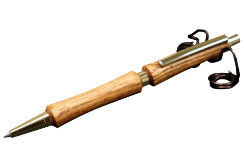 C-1232 ハンドメイドシャープペンシル（ノック式）栴檀（センダン） 1本【手作り 木 木材 世界でひとつ 個性 天然 木目 シャーペン ガンメタ シルバー ゴールド ギフト プレゼント お祝い】