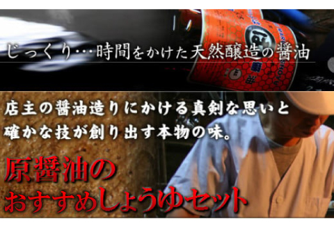 原醤油のおすすめしょうゆセット【醤油 特級醤油 うまくち醤油 淡口醤油 ぽん酢 煮魚醤油 しょうが醤油 醤 ひしお えごま エゴマ 調味料 詰め合わせ セット ギフト 贈り物 贈答 プレゼント】