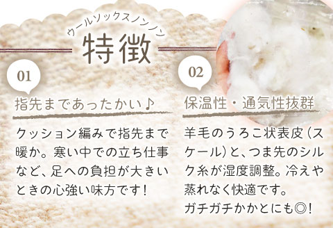 ひつじ飼いが作る ウールソックス（ベージュ）【ウールソックス 靴下 ソックス 厚手 フリーサイズ ベージュ 羊 レディース メンズ 男女兼用 島根県 大田市】