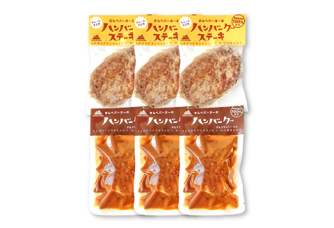 さんべバーガーのこだわりハンバーグセット（配達指定日不可）【ハンバーグ 200g 3個 ハンバーグステーキ 170g 3個 手作り デミソース 簡単 レンジ 湯せん 人気 セット 詰め合わせ 冷凍】