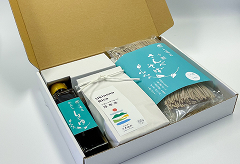 さんべ十割半生蕎麦（かえししょうゆ付き）とうきぬの米のセット 【なまそば 100g×4 つゆ 40ml×4 かえししょうゆ 150ml コシヒカリ 2合 島根県産 大田市産 詰め合わせ セット】