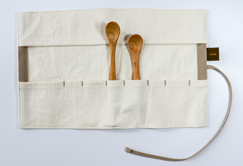 手作り 子ども用木製カトラリーセット（キャンバス地ケース付き）【子ども用 カトラリー セット ケース付き スプーン 子ども用スプーン 13cm 17cm 短め 木製 手作り ケース プレゼント】
