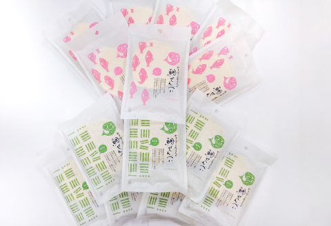 ノンフライ！体に優しい「かまぼこ屋さんの鯛せんべい」（2種セット）【煎餅 4枚入り プレーン 7袋 青さ 7袋 せんべい 無添加 個包装 詰め合わせ セット 贈答 ギフト 島根県 大田市】