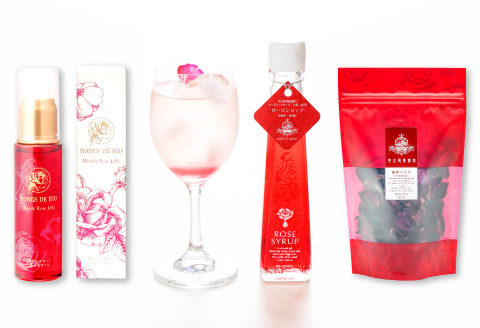 【ローズドビオ】ブラッディーローズジェリー（美容液）と薔薇のお茶、ローズシロップセット【美容液クリーム 40ml 1本 薔薇 お茶 8g 2袋 シロップ 120ml 2本 バラ 贈答 母の日】
