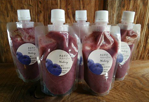 あまざけスムージー(ブルーベリー)【甘酒 飲料 スムージー 130g×5個 あまざけ ブルーベリー 酒 ノンアルコール 砂糖不使用 もち米 パウチ 島根県 大田市】
