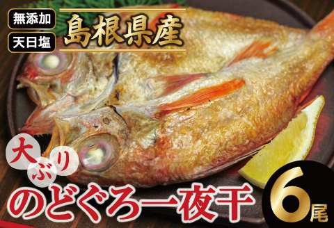 島根県沖！大ぶり「のどぐろ一夜干し」（６尾）【のどぐろ一夜干し 1尾あたり176～200g のどぐろ 干物 無添加 天日塩 魚介類 魚 ノドグロ のど黒 アカムツ 大きめ 干物 新鮮 冷凍 真空パック 父の日 母の日】