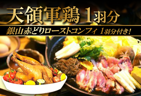 「天領軍鶏」と１羽まるごとローストコンフィ【鶏肉 地鶏 鶏 赤鶏 赤どり 軍鶏 しゃも シャモ ローストコンフィ 冷凍 真空パック 国産】