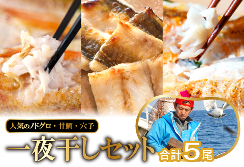 しまねの贅沢三昧！のどぐろ・甘鯛・穴子一夜干し【干物セット のどぐろ干物 200～260g×2尾 甘鯛干物 326～350g×1尾 穴子干物 50cm前後×2尾 干物 無添加 真空パック 父の日 母の日】