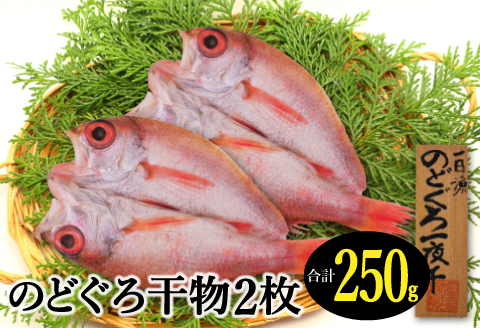 低塩熟成製法干物　のどぐろ一夜干し 2枚【合計250g のどぐろ干物 無添加 天日塩 島根県産 大田市 魚介類 魚 高級魚 ノドグロ アカムツ あかむつ 干物 新鮮 冷凍 真空パック 産地直送】