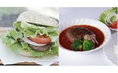 さんべバーガーのハンバーガーセット＆ハンバーグ（配達指定日不可）【ハンバーガー 手作り セット パテ 100g バンズ 60g 5セット ハンバーグ 200g 5個 詰め合わせ 冷凍 贈答 ギフト】