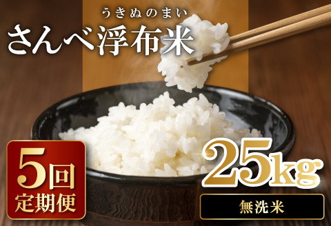 さんべ浮布米(無洗米)定期便(5kg×5回コース)[令和7年産 コシヒカリ 無洗米 5kg 5回 定期 2025年産 こしひかり 5kg×5回 合計25kg 5回定期便 特別栽培米 美味しまねゴールド認証 島根県産 大田市産 減農薬]