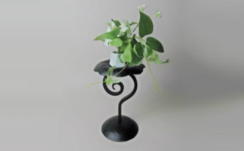 蓮華燭台 専用台座セット【燭台 花台 蓮の花 お香立て インテリア おしゃれ 鉄 セット 台座 お香 蠟燭 ロウソク 受注生産 ギフト 贈り物 島根県 安来市】