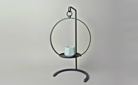 清花器 吊り台セット【花器 置き 吊り下げ 兼用 鉄製 シンプル インテリア おしゃれ 伝統 かしめ技法 受注生産 お祝い プレゼント ギフト 贈り物 島根県 安来市】