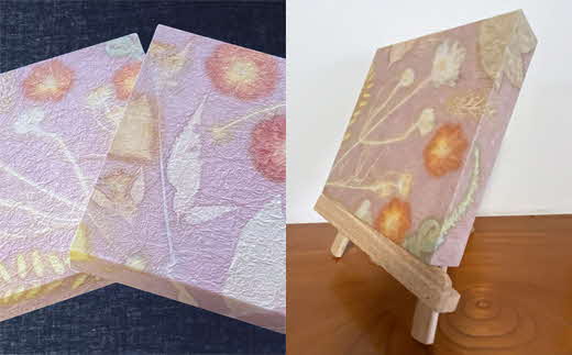 草木染め和紙 アートパネル（アカネ）【伝統工芸 広瀬和紙 一点もの インテリア 手作り ギフト プレゼント 贈り物 アート 草木染 自然 職人 和紙 広瀬和紙 おしゃれ 植物 島根県 安来市】