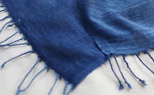 kubimotu-set　-清-　（ストールセット）【ストール 藍 草木染 手織り 藍染 木綿 ギフト プレゼント 贈り物 ファッション くびもつ 心地いい ふんわり おしゃれ リング付き セット 島根県 安来市】