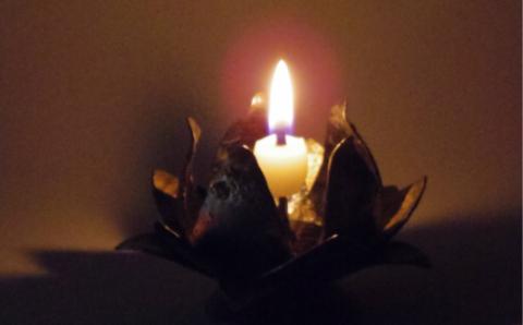 蓮華燭台 専用台座セット【燭台 花台 蓮の花 お香立て インテリア おしゃれ 鉄 セット 台座 お香 蠟燭 ロウソク 受注生産 ギフト 贈り物 島根県 安来市】