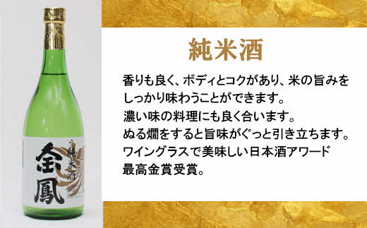 金鳳 純米吟醸・純米酒 720mlセット 【日本酒 地酒 お酒 アルコール 酒 ご自宅用 コク フルーティー 甘み 美味しい おいしい 旨味 純米 セット 飲み比べ 島根県 安来市】