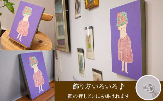 江リコの絵　飾るを楽しむパネル/A4サイズ No.826（少女）【アートパネル インテリア 壁掛け おしゃれ かわいい パネル デジタル画 プリント 画家 アート リビング 子ども部屋 ギフト 贈り物 ご自宅用 島根県 安来市】