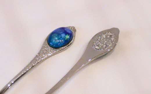 七宝焼きのティースプーン（ブルー系）【ティースプーン 5本 手作り スプーン コーヒー 紅茶 キッチン おしゃれ きれい ティータイム 記念品 ギフト プレゼント 贈り物 島根県 安来市】