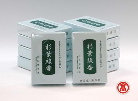 杉葉線香10個セット（色付5個・完全無添加5個）　［髙島屋選定品］【香料不使用 無香料 杉葉 線香 自然素材 手作り 伝統工芸品 こだわり 香移りしにくい お使い物 法事 素朴 手作業 化学薬品不使用 セット 島根県 安来市】