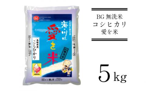 BG無洗米コシヒカリ 5kg 【新米 令和7年産 愛を米 時短 BG 無洗米 こしひかり 島根県産 新生活応援 お試し 節水 アウトドア キャンプ 東洋ライス 】【価格改定】