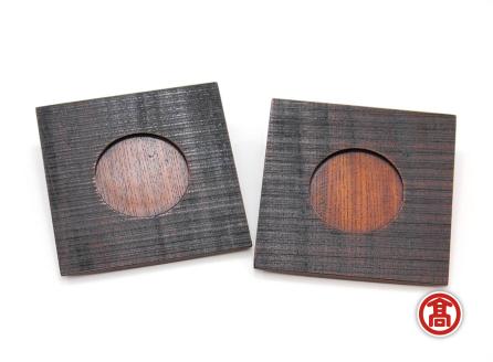 欅 コースター（ペア） ［髙島屋選定品］【茶托 日用品 おもてなし ケヤキ 天然木 自然 民芸品 うるし仕上げ 漆 小皿 木目 島根県 安来市】