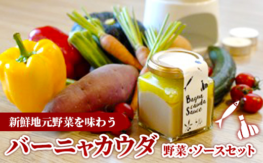 バーニャカウダ・セット （野菜 と ソース）（ポット無し）【受注生産 手作り セット ソース 調味料 料理 キッチン にんにく ニンニク ミルク 野菜 イタリアン 洋風 洋食 島根県 安来市】【価格変更】