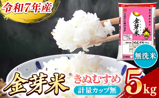 BG無洗米・金芽米きぬむすめ 5kg 計量カップ無し【令和7年産 節水 健康 ビタミン ミネラル つや お弁当 おいしい うまみ 甘み ふっくら 時短 簡単 島根県 安来市】【価格改定XA】 きぬむすめ　計量カップ無し
