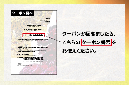 神楽衣裳大畑や 石見神楽 体験プラン【OH-7】｜石見神楽 神楽 神楽体験 体験 体験プラン 貸切公演  公演 舞乃座 貸切 なぎの木テラス 舞乃座 伝統芸能 衣装 衣裳 大迫力 クーポン券 送料無料｜