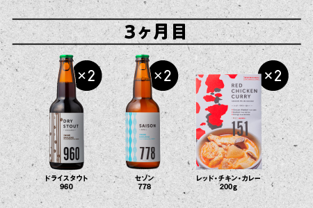 定期便【3ヵ月】石見麦酒2種4本とレッドチキンカレー2袋セット【配送不可：離島】【IB-14】｜送料無料 国産 ビール 麦酒 地ビール クラフトビール 瓶ビール チキンカレー カレー レトルト おかず 食品 惣菜 晩酌 宅のみ おつまみ アルコール ギフト 贈物 ビール ビール ビール ビール ビール ビール ビール ビール ビール ビール｜