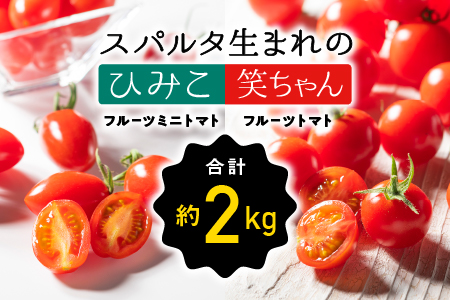 スパルタ生まれの笑ちゃん フルーツトマト 約1kg ＆ スパルタ生まれのひみこ フルーツミニトマト 約1kg セット 【配送不可：離島】 GC-24 トマト ミニトマト フルーツトマト とまと