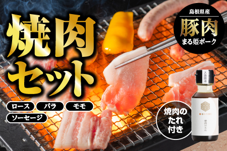 【12/31迄限定寄附額】まる姫ポーク 焼肉セット まる姫ポーク 豚肉 肉 精肉 国産豚 豚バラ 肩ロース 焼肉 BBQ バーベキュー セット 小分け パック AK-2