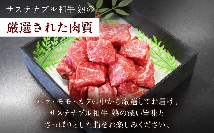 サステナブル和牛 熟 角切り カレー・シチュー用（モモ/カタ/バラ） 500g  | 牛肉 和牛 熟成 角切り カレー 島根県雲南市/株式会社熟豊ファーム [AIAT017]