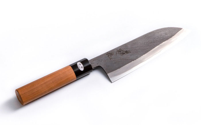 玉鋼割込三徳包丁　越後 司作 片刃（右利き） 18cm 島根県雲南市/株式会社たなべたたらの里（奥出雲前綿屋　鐵泉堂） キッチン用品 日本製 万能 包丁 [AIAV022]